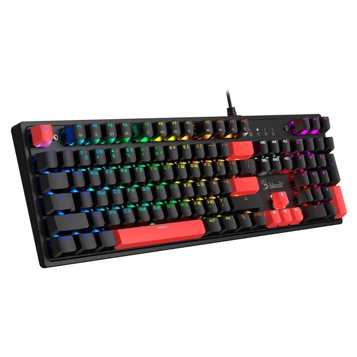 Клавиатура A4Tech Bloody S510N механическая черный USB for gamer LED (S510N (FIRE BLACK)) - фото 51423111 Клавиатура A4Tech Bloody S510N механическая черный USB for gamer LED (S510N (FIRE BLACK)) - фото 51423111