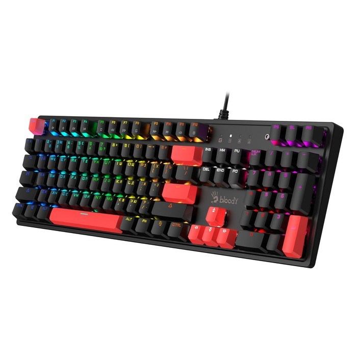 Клавиатура A4Tech Bloody S510N механическая черный USB for gamer LED (S510N (FIRE BLACK)) - фото 51423112 Клавиатура A4Tech Bloody S510N механическая черный USB for gamer LED (S510N (FIRE BLACK)) - фото 51423112