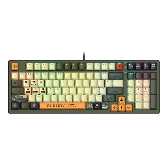 Клавиатура A4Tech Bloody S98 Aviator механическая зеленый USB for gamer LED (S98 AVIATOR) - фото 51423114 Клавиатура A4Tech Bloody S98 Aviator механическая зеленый USB for gamer LED (S98 AVIATOR) - фото 51423114