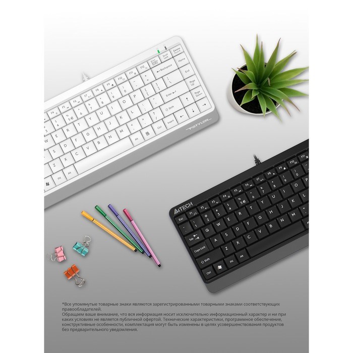 Клавиатура A4Tech Fstyler FK11 белый USB slim - фото 51423137 Клавиатура A4Tech Fstyler FK11 белый USB slim - фото 51423137