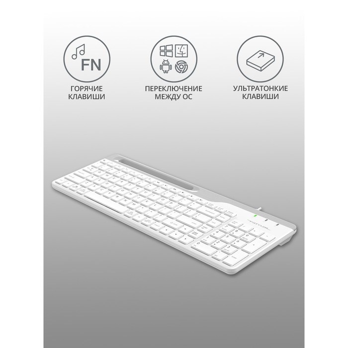 Клавиатура A4Tech Fstyler FK25 белый/серый USB slim - фото 51423165 Клавиатура A4Tech Fstyler FK25 белый/серый USB slim - фото 51423165