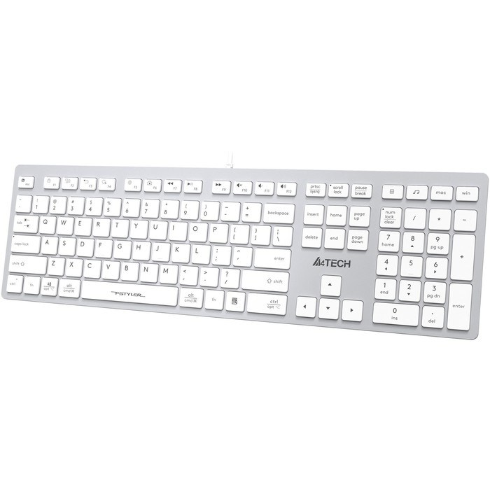 Клавиатура A4Tech Fstyler FX50 белый USB slim Multimedia (FX50 WHITE) - фото 51423221 Клавиатура A4Tech Fstyler FX50 белый USB slim Multimedia (FX50 WHITE) - фото 51423221