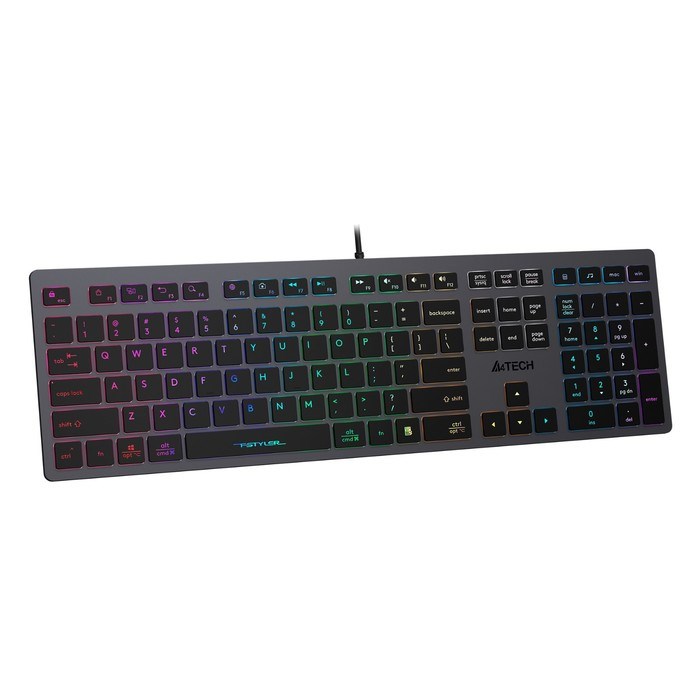 Клавиатура A4Tech Fstyler FX60 серый USB slim LED (FX60 GREY / NEON) - фото 51423257 Клавиатура A4Tech Fstyler FX60 серый USB slim LED (FX60 GREY / NEON) - фото 51423257