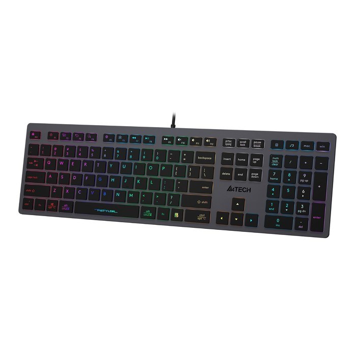 Клавиатура A4Tech Fstyler FX60 серый USB slim LED (FX60 GREY / NEON) - фото 51423258 Клавиатура A4Tech Fstyler FX60 серый USB slim LED (FX60 GREY / NEON) - фото 51423258