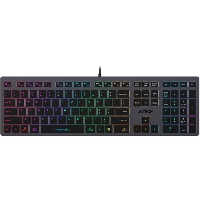 Клавиатура A4Tech Fstyler FX60H серый USB slim LED (FX60H GREY/NEON) - фото 51423262 Клавиатура A4Tech Fstyler FX60H серый USB slim LED (FX60H GREY/NEON) - фото 51423262