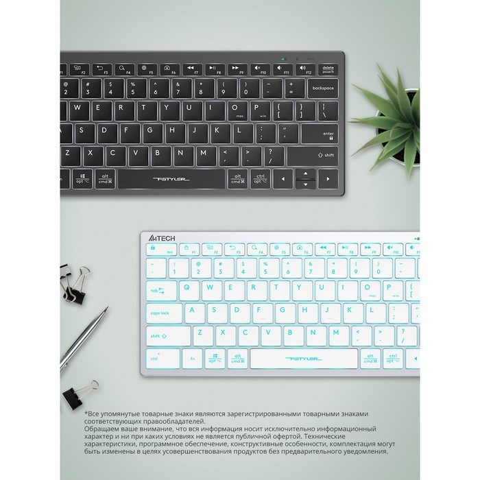 Клавиатура A4Tech Fstyler FX61 серый USB slim LED (FX61 GREY) - фото 51423297 Клавиатура A4Tech Fstyler FX61 серый USB slim LED (FX61 GREY) - фото 51423297