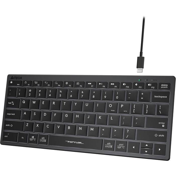 Клавиатура A4Tech Fstyler FX61 серый USB slim LED (FX61 GREY) - фото 51423301 Клавиатура A4Tech Fstyler FX61 серый USB slim LED (FX61 GREY) - фото 51423301