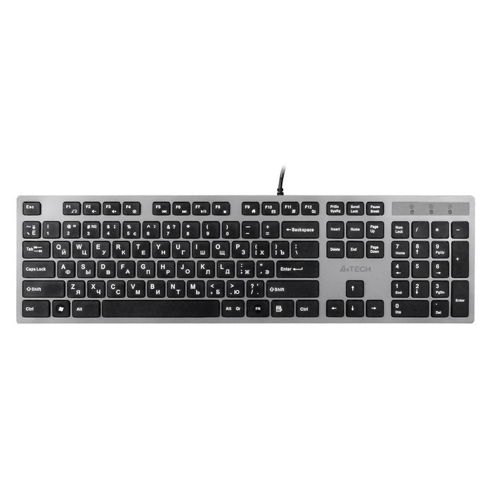Клавиатура A4Tech KV-300H серый/черный USB slim - фото 51423321 Клавиатура A4Tech KV-300H серый/черный USB slim - фото 51423321