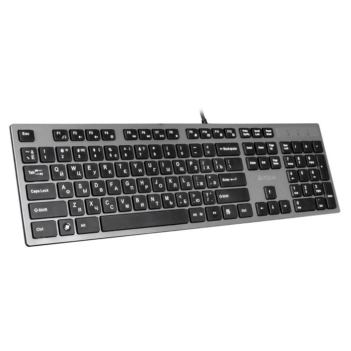 Клавиатура A4Tech KV-300H серый/черный USB slim - фото 51423322 Клавиатура A4Tech KV-300H серый/черный USB slim - фото 51423322