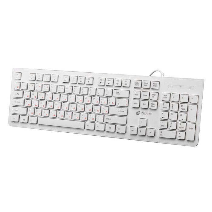 Клавиатура Оклик 505M белый USB slim - фото 51423522 Клавиатура Оклик 505M белый USB slim - фото 51423522