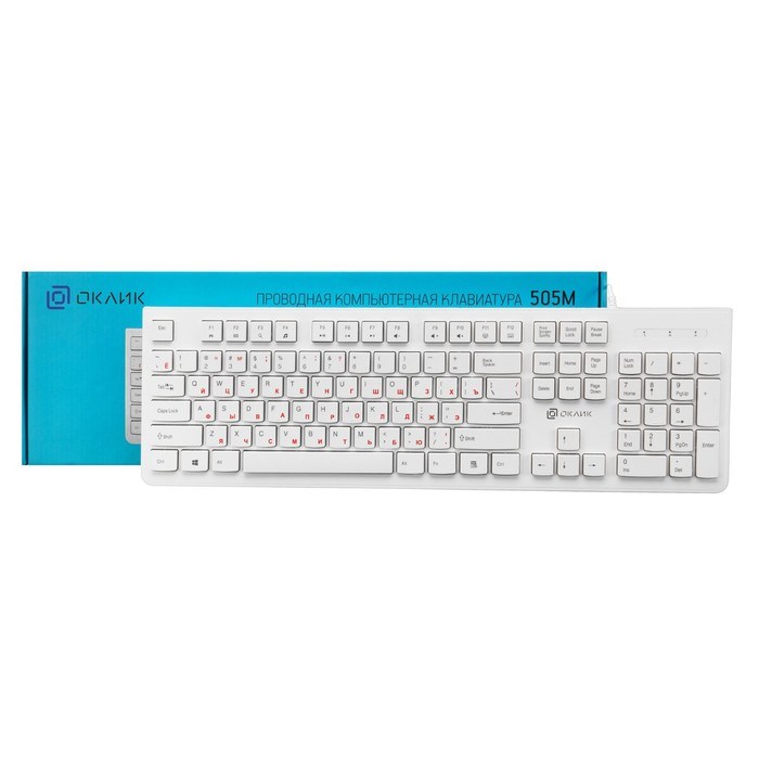 Клавиатура Оклик 505M белый USB slim - фото 51423529 Клавиатура Оклик 505M белый USB slim - фото 51423529