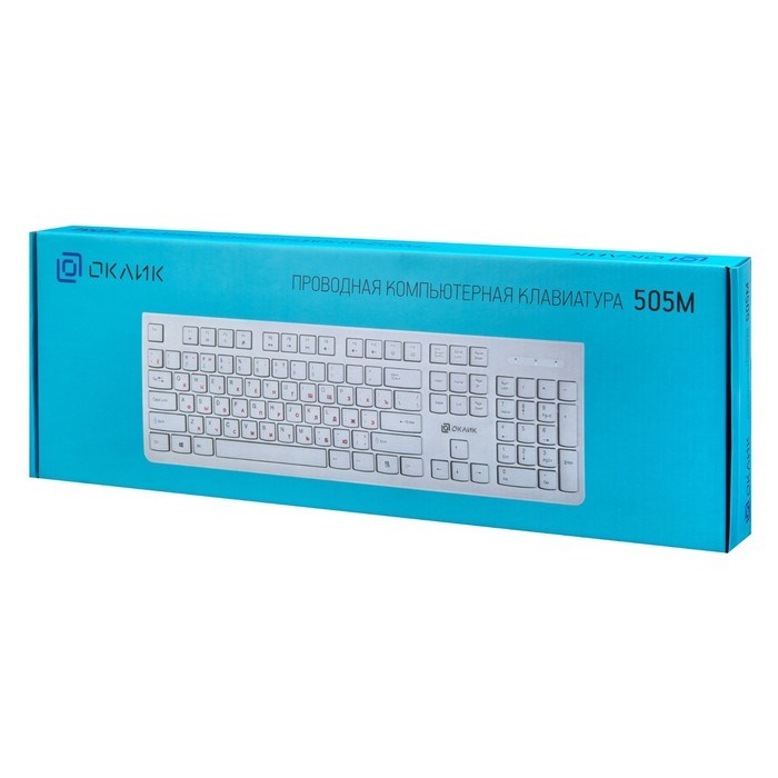 Клавиатура Оклик 505M белый USB slim - фото 51423530 Клавиатура Оклик 505M белый USB slim - фото 51423530