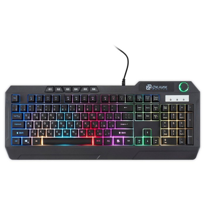 Клавиатура Оклик 715G черный USB Multimedia for gamer LED (1680657) - фото 51423571 Клавиатура Оклик 715G черный USB Multimedia for gamer LED (1680657) - фото 51423571