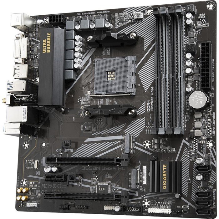 Материнская плата Gigabyte B550M DS3H AC Soc-AM4 AMD B550 4xDDR4 mATX AC`97 8ch(7.1) GbLAN R 10044 - фото 51424055 Материнская плата Gigabyte B550M DS3H AC Soc-AM4 AMD B550 4xDDR4 mATX AC`97 8ch(7.1) GbLAN R 10044 - фото 51424055