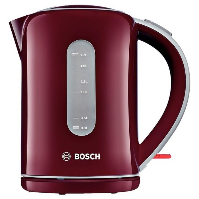 Чайник электрический Bosch TWK7604, пластик, 1.7 л, 2200 Вт, бордовый - фото 51424389 Чайник электрический Bosch TWK7604, пластик, 1.7 л, 2200 Вт, бордовый - фото 51424389