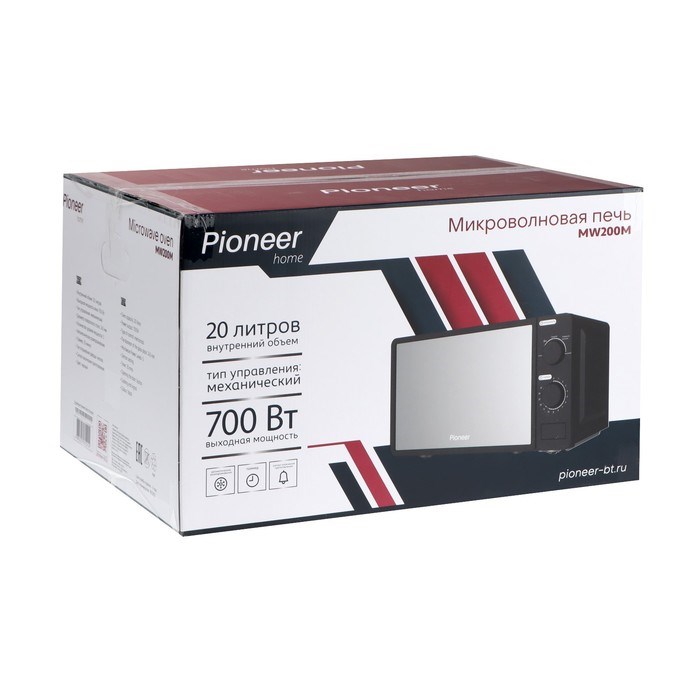 Микроволновая печь Pioneer MW200M, 20 л, 700 Вт, чёрно-серебристая - фото 51424464 Микроволновая печь Pioneer MW200M, 20 л, 700 Вт, чёрно-серебристая - фото 51424464