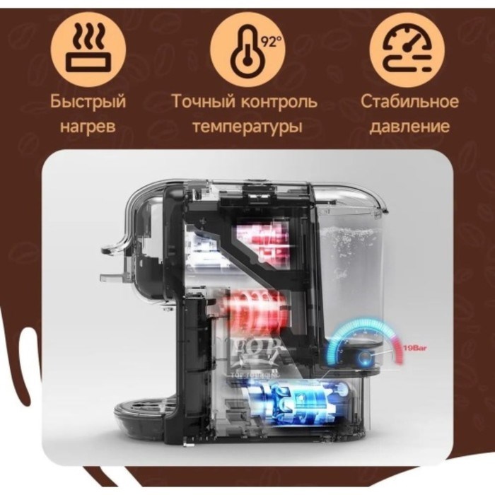 Кофемашина Hibrew AC-514K, капсульная, 1450 Вт, 0.6 л, чёрная - фото 51424506 Кофемашина Hibrew AC-514K, капсульная, 1450 Вт, 0.6 л, чёрная - фото 51424506