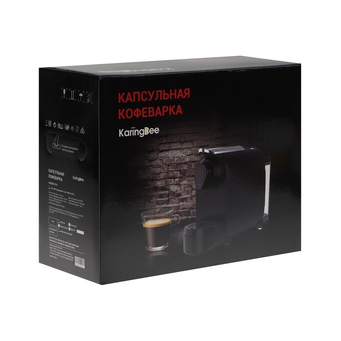 Кофемашина KaringBee TC01, капсульная, 1400 Вт, чёрная - фото 51424567 Кофемашина KaringBee TC01, капсульная, 1400 Вт, чёрная - фото 51424567