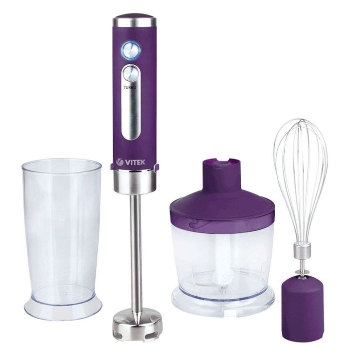 Блендер Vitek VT-3408 VT, 800 Вт, измельчитель, фиолетовый - фото 51424660 Блендер Vitek VT-3408 VT, 800 Вт, измельчитель, фиолетовый - фото 51424660