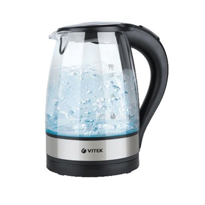 Чайник электрический Vitek VT-7008TR, стекло, 1.7 л, 2200 Вт, подсветка, черный - фото 51424687 Чайник электрический Vitek VT-7008TR, стекло, 1.7 л, 2200 Вт, подсветка, черный - фото 51424687