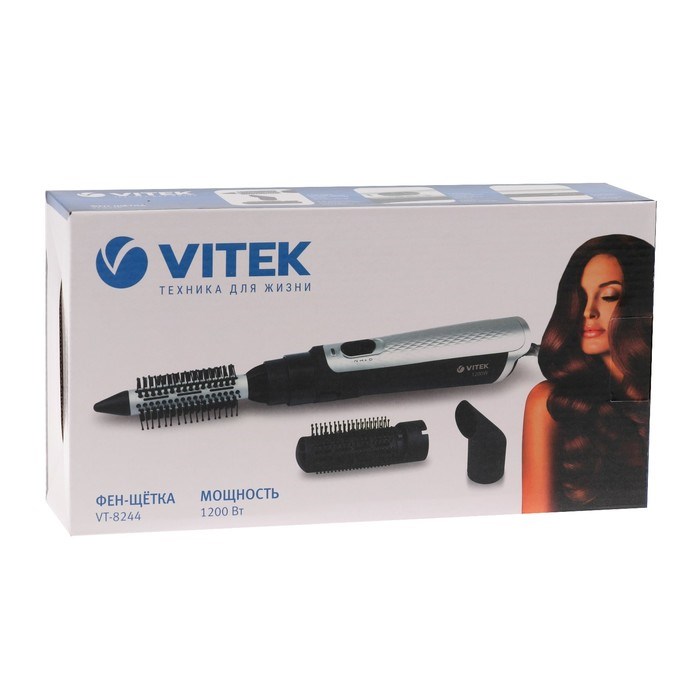 Фен-щётка Vitek VT-8244, 1200 Вт, 2 насадки, 3 режима - фото 51424735 Фен-щётка Vitek VT-8244, 1200 Вт, 2 насадки, 3 режима - фото 51424735