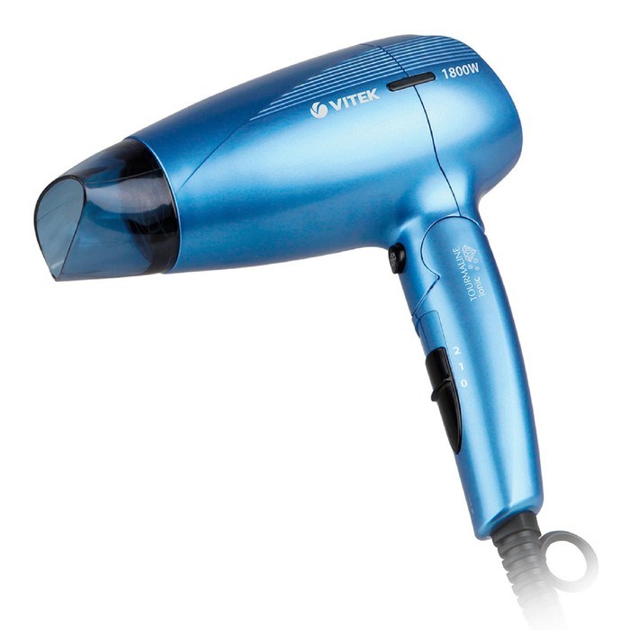 Фен Vitek VT-2316 B, 1800 Вт, 2 температурных режима, 2 скорости, синий - фото 51424764 Фен Vitek VT-2316 B, 1800 Вт, 2 температурных режима, 2 скорости, синий - фото 51424764