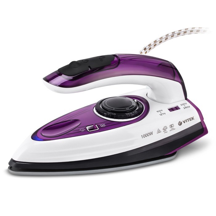 Утюг Vitek VT-8305 BK, 1000 Вт, керамическая подошва, 70 мл, фиолетовый - фото 51424842 Утюг Vitek VT-8305 BK, 1000 Вт, керамическая подошва, 70 мл, фиолетовый - фото 51424842