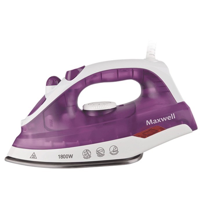 Утюг Maxwell MW-3042, 1800 Вт, нержавеющая сталь, 250 мл, фиолетовый - фото 51424846 Утюг Maxwell MW-3042, 1800 Вт, нержавеющая сталь, 250 мл, фиолетовый - фото 51424846