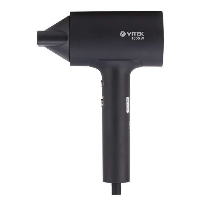 Фен Vitek VT-1305, 1600 Вт, 2 режима, 1 насадка, шнур 1.8 м - фото 51424876 Фен Vitek VT-1305, 1600 Вт, 2 режима, 1 насадка, шнур 1.8 м - фото 51424876