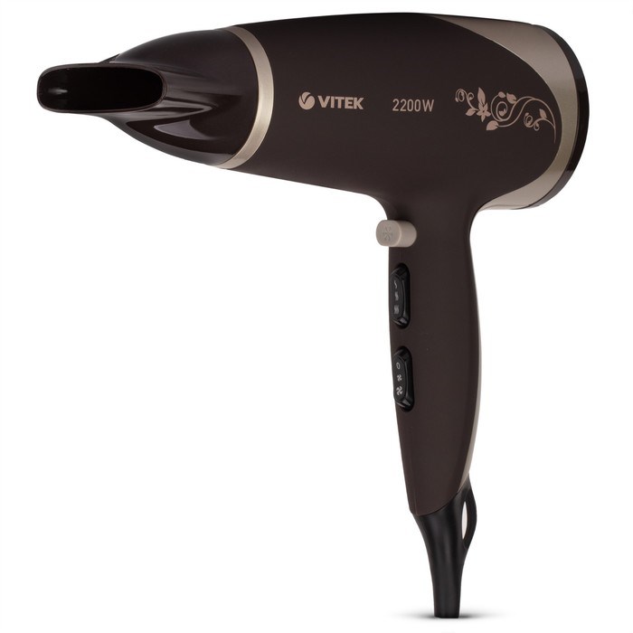 Фен Vitek VT-2327 CL, 2200 Вт, 3 режима, 2 скорости, 2 насадки, холод. воздух, шнур 1.8 м - фото 51424887 Фен Vitek VT-2327 CL, 2200 Вт, 3 режима, 2 скорости, 2 насадки, холод. воздух, шнур 1.8 м - фото 51424887