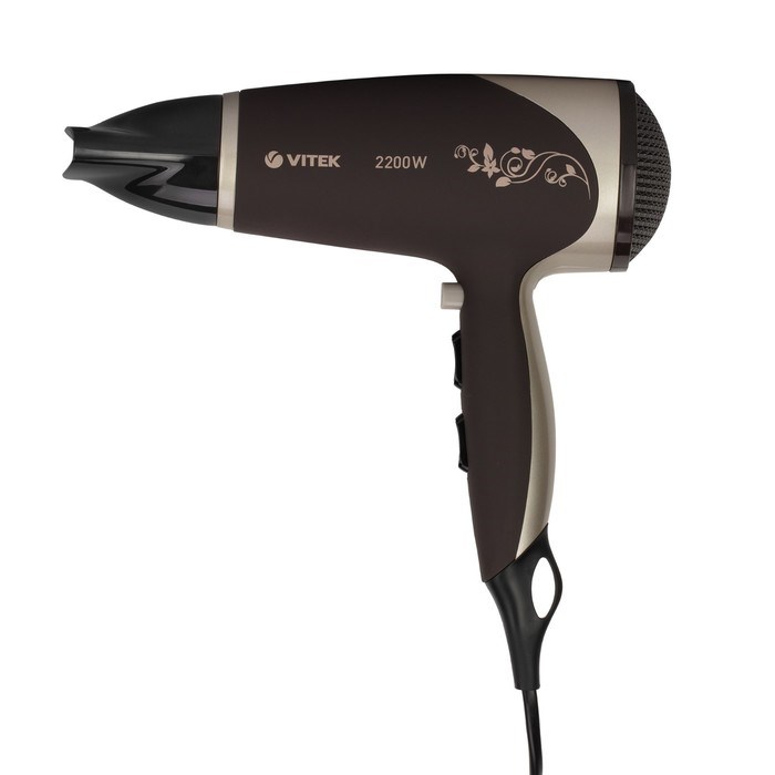Фен Vitek VT-2327 CL, 2200 Вт, 3 режима, 2 скорости, 2 насадки, холод. воздух, шнур 1.8 м - фото 51424888 Фен Vitek VT-2327 CL, 2200 Вт, 3 режима, 2 скорости, 2 насадки, холод. воздух, шнур 1.8 м - фото 51424888