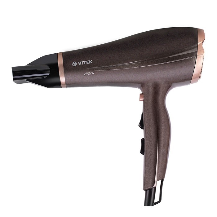Фен Vitek VT-8211, 2400Вт, 3 режима, 2 скорости, 1 насадка, хол. Возд., ионизация, шнур 1.8м 78131 - фото 51424911 Фен Vitek VT-8211, 2400Вт, 3 режима, 2 скорости, 1 насадка, хол. Возд., ионизация, шнур 1.8м 78131 - фото 51424911