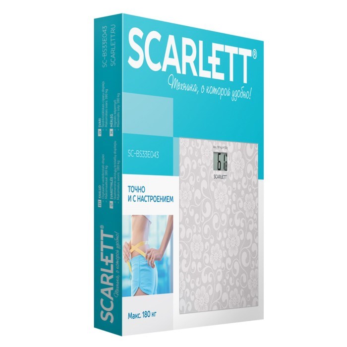 Весы напольные Scarlett SC-BS33E043, электронные, до 180 кг, белые - фото 51424923 Весы напольные Scarlett SC-BS33E043, электронные, до 180 кг, белые - фото 51424923
