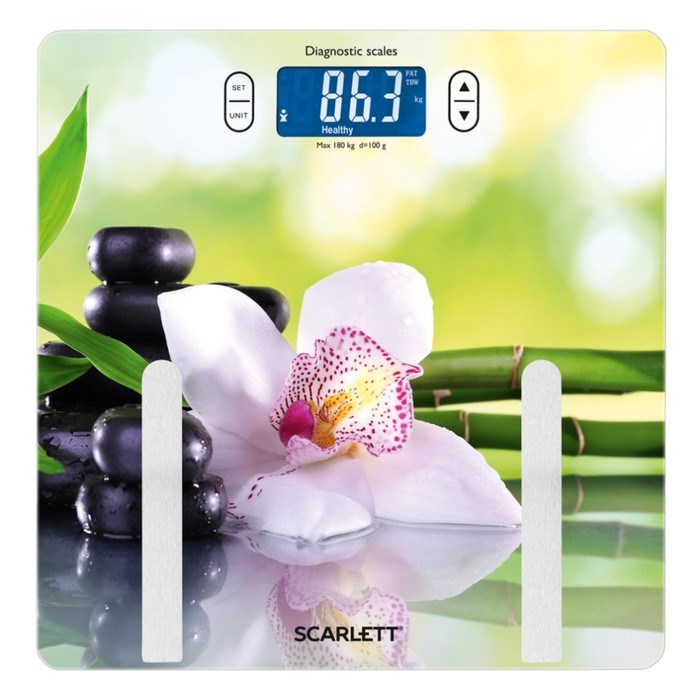 Весы напольные Scarlett SC-BS33ED10, электронные, диагностические, до 180 кг, "цветы" - фото 51424936 Весы напольные Scarlett SC-BS33ED10, электронные, диагностические, до 180 кг, "цветы" - фото 51424936