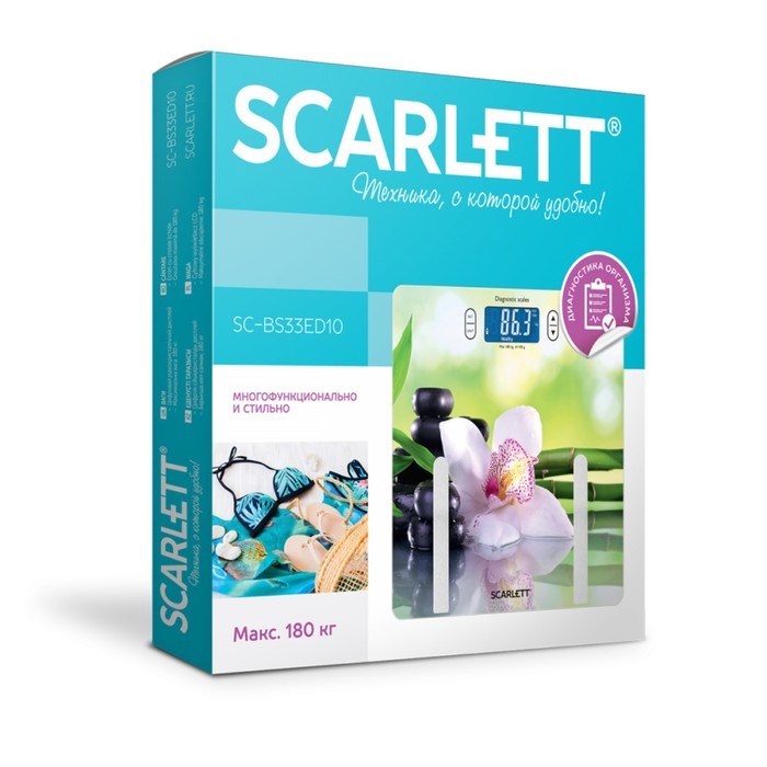 Весы напольные Scarlett SC-BS33ED10, электронные, диагностические, до 180 кг, "цветы" - фото 51424937 Весы напольные Scarlett SC-BS33ED10, электронные, диагностические, до 180 кг, "цветы" - фото 51424937
