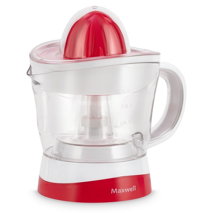 Соковыжималка Maxwell MW-1109, для цитрусовых, 25 Вт, 0.7 л, бело-красная - фото 51425159 Соковыжималка Maxwell MW-1109, для цитрусовых, 25 Вт, 0.7 л, бело-красная - фото 51425159