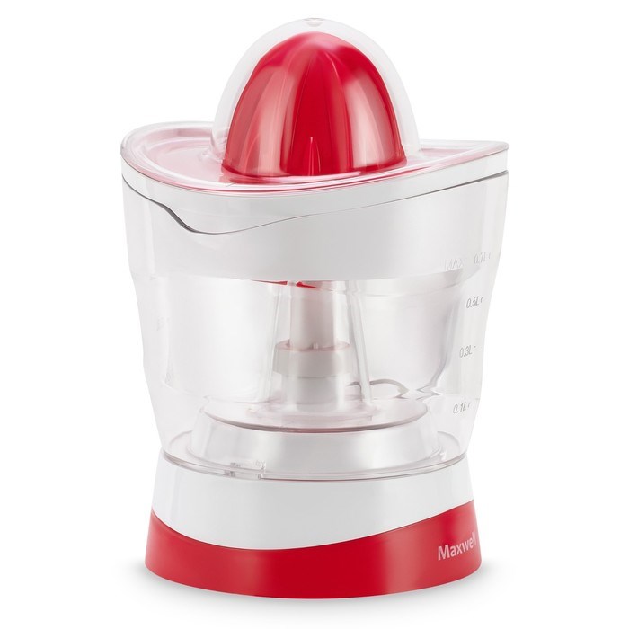 Соковыжималка Maxwell MW-1109, для цитрусовых, 25 Вт, 0.7 л, бело-красная - фото 51425160 Соковыжималка Maxwell MW-1109, для цитрусовых, 25 Вт, 0.7 л, бело-красная - фото 51425160