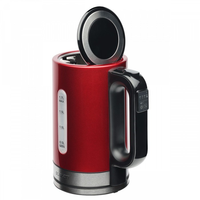 Чайник электрический Scarlett SC-EK21S77, металл, 1.7 л, 2200 Вт, регулировка t°, красный - фото 51425240 Чайник электрический Scarlett SC-EK21S77, металл, 1.7 л, 2200 Вт, регулировка t°, красный - фото 51425240