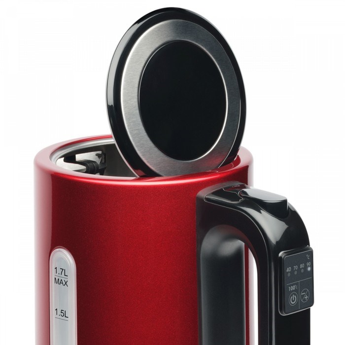 Чайник электрический Scarlett SC-EK21S77, металл, 1.7 л, 2200 Вт, регулировка t°, красный - фото 51425242 Чайник электрический Scarlett SC-EK21S77, металл, 1.7 л, 2200 Вт, регулировка t°, красный - фото 51425242