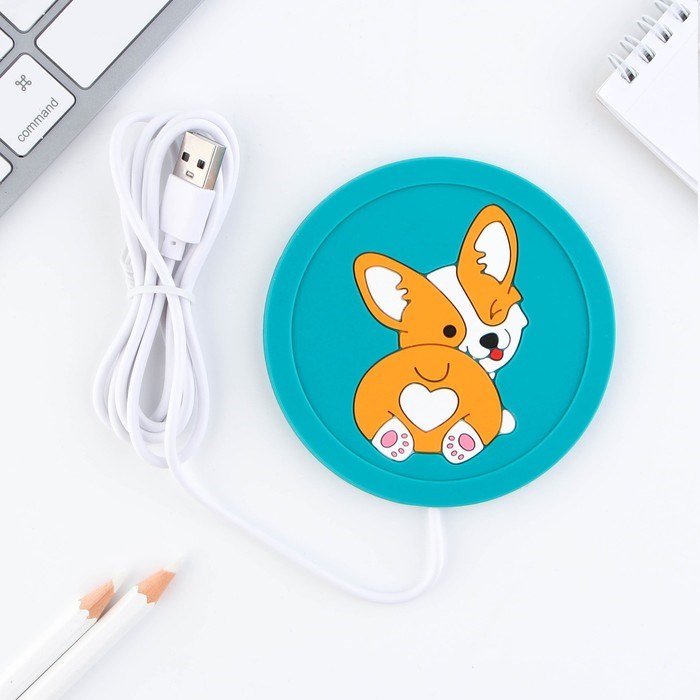 Подставка для кружки USB «Корги», 10 х 10 см. - фото 51425374 Подставка для кружки USB «Корги», 10 х 10 см. - фото 51425374