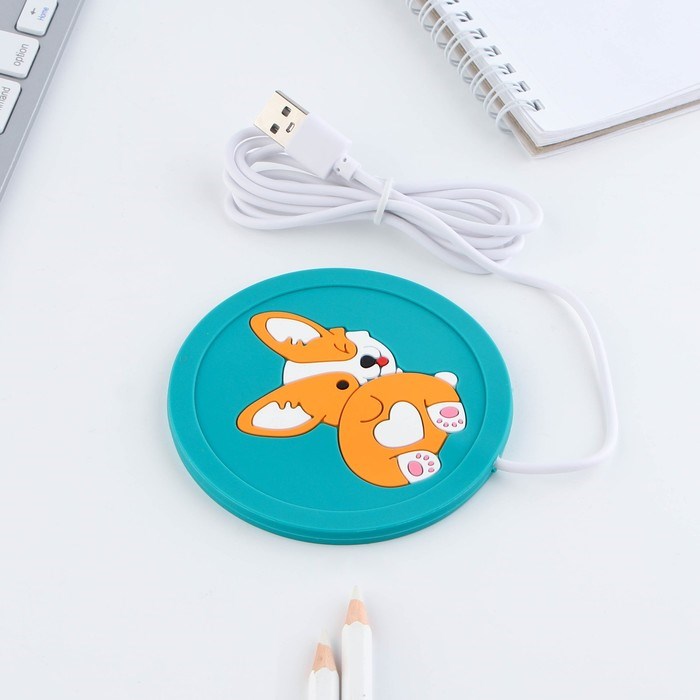 Подставка для кружки USB «Корги», 10 х 10 см. - фото 51425375 Подставка для кружки USB «Корги», 10 х 10 см. - фото 51425375