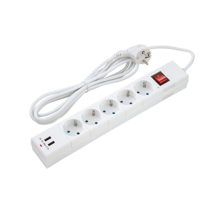 Сетевой фильтр düwi, 5 розеток, 3 м, 10 А, ПВС 3х0.75 мм2, с з/к, 2USB, со шторками, белый - фото 51425400 Сетевой фильтр düwi, 5 розеток, 3 м, 10 А, ПВС 3х0.75 мм2, с з/к, 2USB, со шторками, белый - фото 51425400