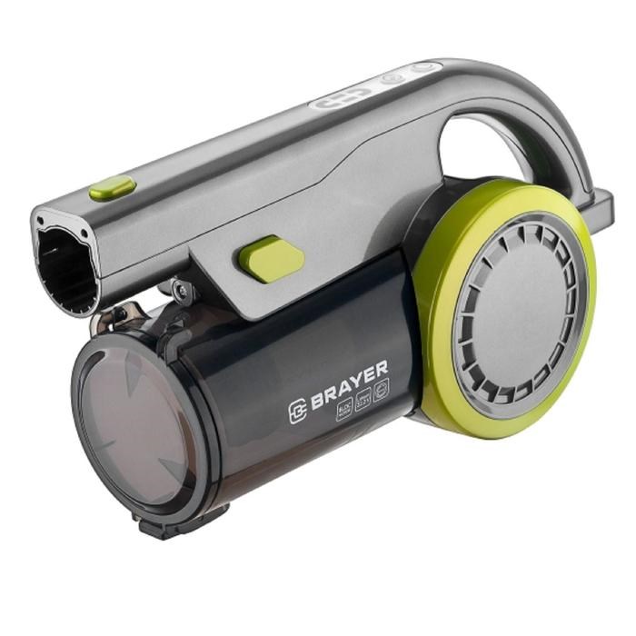 Пылесос BRAYER BR4262, вертикальный, беспроводной, 200 Вт, 1 л, турбощетка, серо-зелёный - фото 51425915 Пылесос BRAYER BR4262, вертикальный, беспроводной, 200 Вт, 1 л, турбощетка, серо-зелёный - фото 51425915