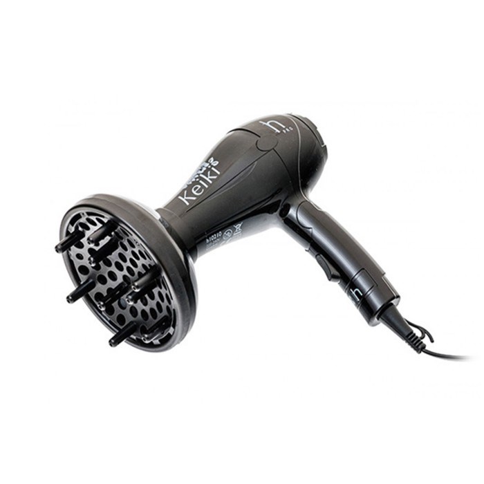 Фен Harizma h10210 Keiki, 1000 Вт, 2 температурных режима, 1 насадка, мини-диффузор, черный - фото 51425925 Фен Harizma h10210 Keiki, 1000 Вт, 2 температурных режима, 1 насадка, мини-диффузор, черный - фото 51425925