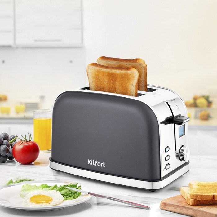 Тостер Kitfort KT-2036-5, 950 Вт, 8 режимов прожарки, 2 тоста, дисплей, цвет графит - фото 51425940 Тостер Kitfort KT-2036-5, 950 Вт, 8 режимов прожарки, 2 тоста, дисплей, цвет графит - фото 51425940