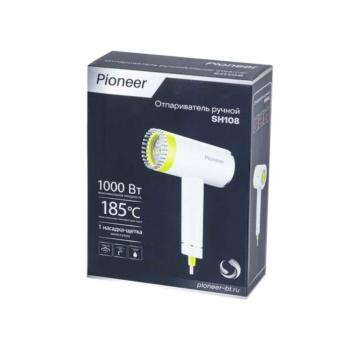 Отпариватель Pioneer SH108, ручной, 1000Вт, 100 мл, 20 г/мин, цвет белый-жёлтый - фото 51426116 Отпариватель Pioneer SH108, ручной, 1000Вт, 100 мл, 20 г/мин, цвет белый-жёлтый - фото 51426116