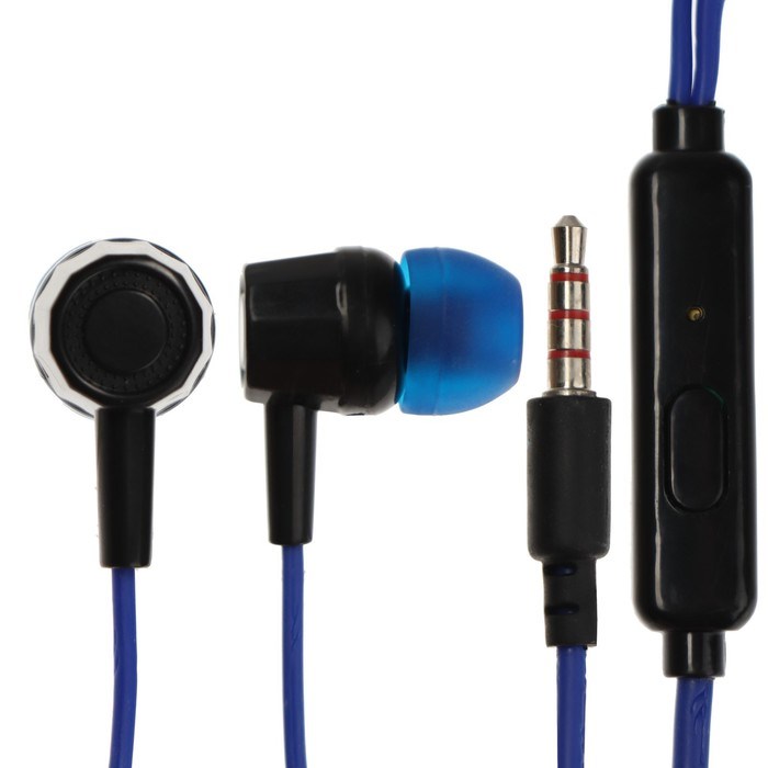 Наушники Krutoff HF-J69, вакуумные, микрофон, 106 дБ, 16 Ом, 3.5 мм, 1 м, коробка, синие - фото 51426319 Наушники Krutoff HF-J69, вакуумные, микрофон, 106 дБ, 16 Ом, 3.5 мм, 1 м, коробка, синие - фото 51426319