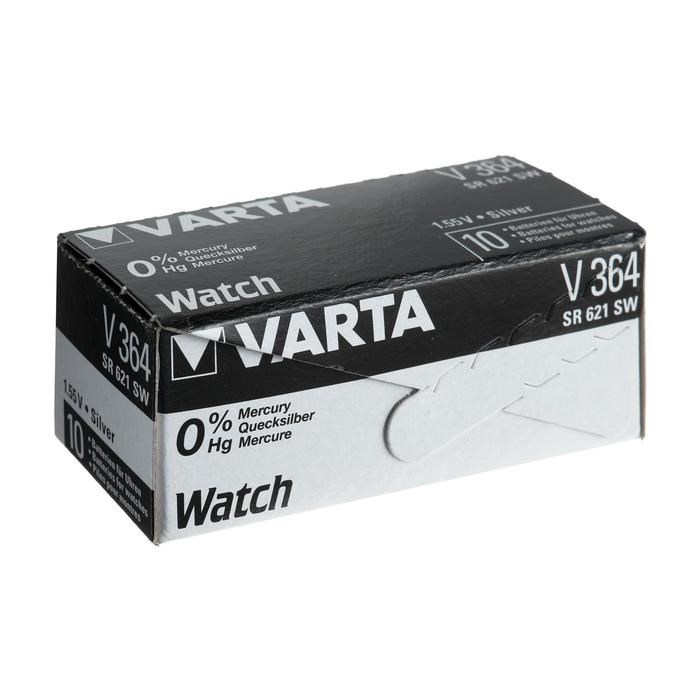 Батарейка цинковая Varta, V364 (SR621SW/G1)-1BL, 1.55В , блистер, 1 шт. - фото 51426513 Батарейка цинковая Varta, V364 (SR621SW/G1)-1BL, 1.55В , блистер, 1 шт. - фото 51426513