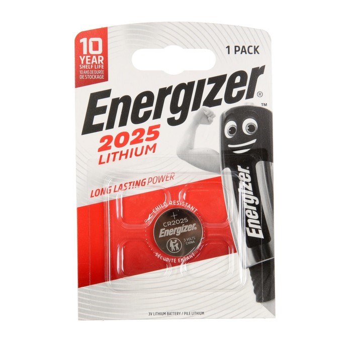 Батарейка литиевая Energizer, CR2025-1BL, 3В, блистер, 1 шт. - фото 51426582 Батарейка литиевая Energizer, CR2025-1BL, 3В, блистер, 1 шт. - фото 51426582