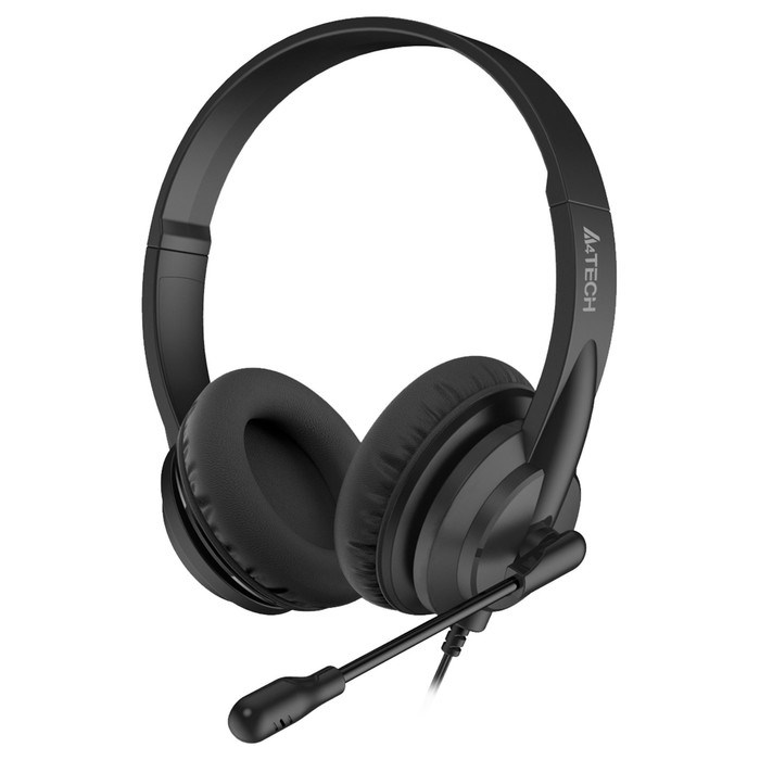 Наушники с микрофоном A4Tech HS-10 черный 2м накладные оголовье (HS-10/3.5MM PLUG/BLACK) - фото 51428247 Наушники с микрофоном A4Tech HS-10 черный 2м накладные оголовье (HS-10/3.5MM PLUG/BLACK) - фото 51428247